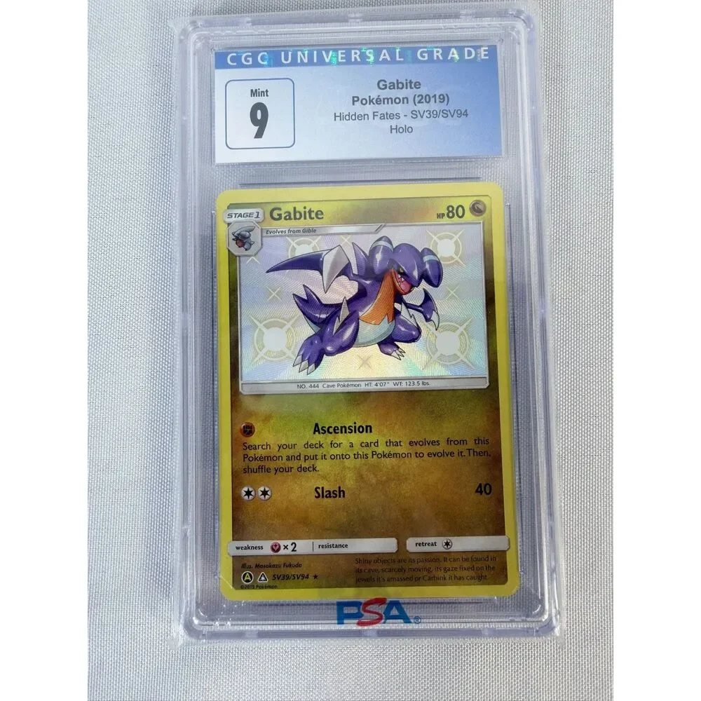 2019 Pokemon Sun & Moon Hidden Fates Sv39 Gabite-holo CGC Rated 9